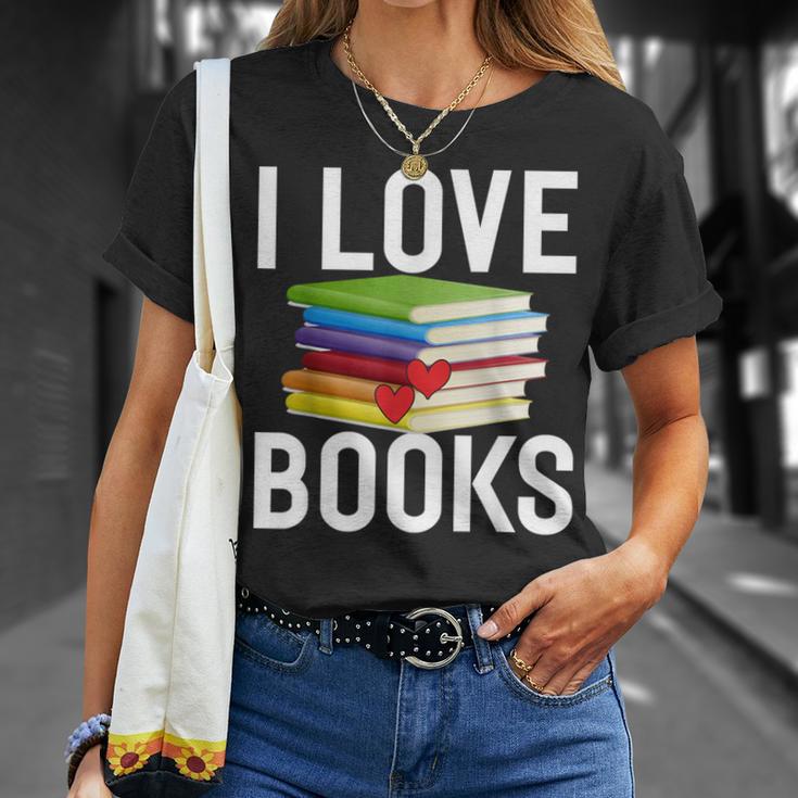 I Love Books Librarian T-Shirt Gifts for Her
