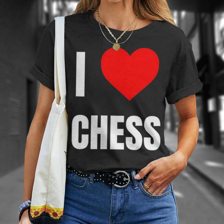 I Love Chess ハートギフト メンズ レディース キッズ アパレル 服 Tシャツ 彼女への贈り物