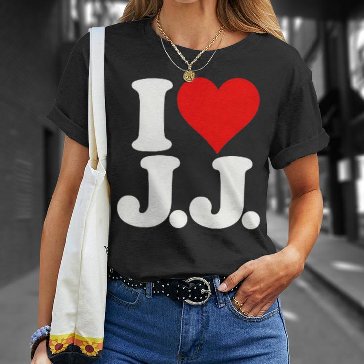 I Love Heart JJ Jj J J イニシャル Tシャツ 彼女への贈り物