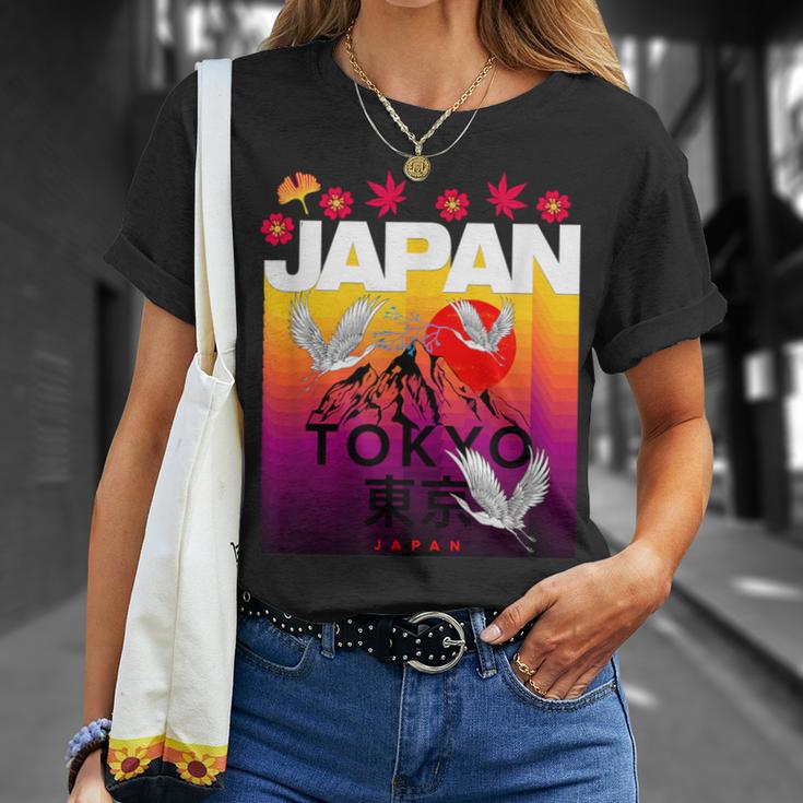 I Love Japan Culture Cool Japanunset Red-Crowned Crane Tシャツ 彼女への贈り物