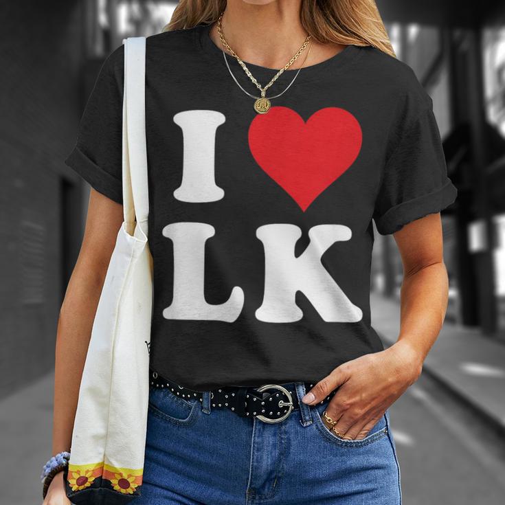 I Love Lk Initials I Heart LK First Last Name L K Tシャツ 彼女への贈り物