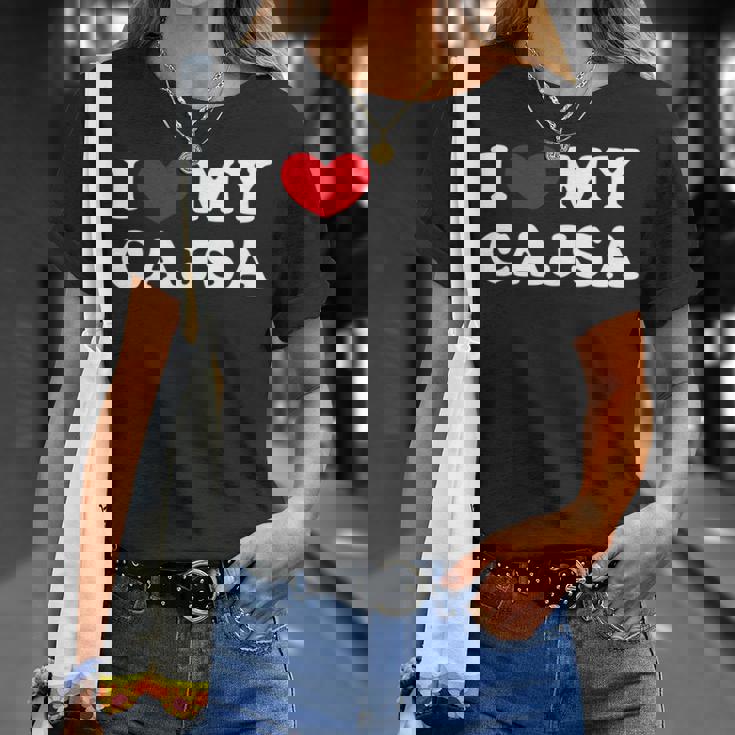 I Love My Cajsa アイ・ラブ・マイ・カジサ 長袖tシャツ Tシャツ 彼女への贈り物