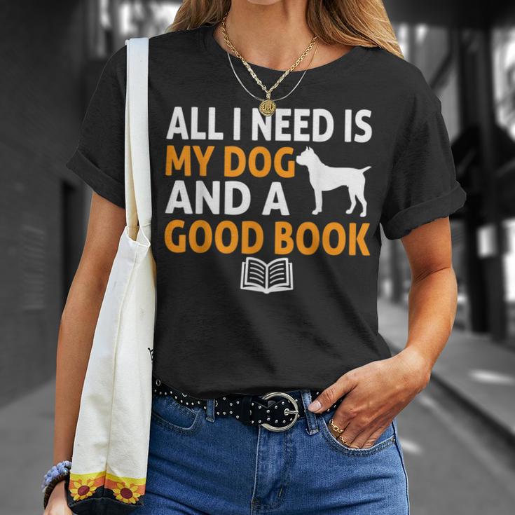 i Love Reading Apparel All i Need Is My Dog And a Good Book For Men Women T-Shirt Gifts for Her