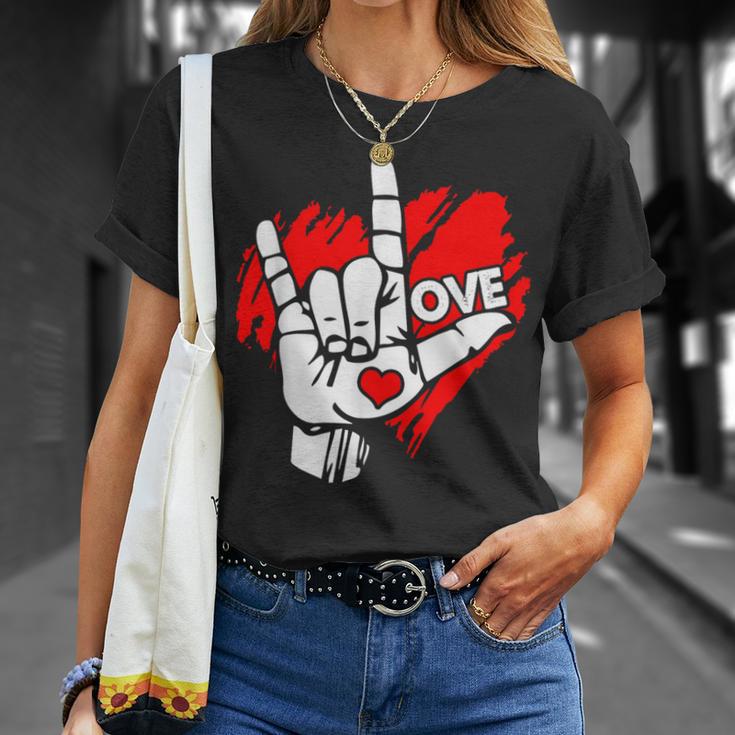 I Love You 手話 Asl Peak Languages Tシャツ 彼女への贈り物