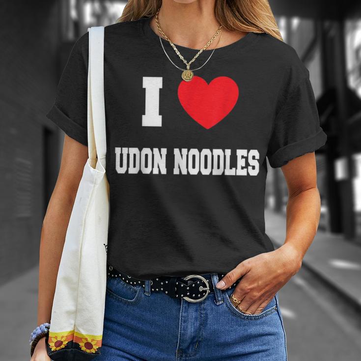 I Love うどん麺 Tシャツ 彼女への贈り物