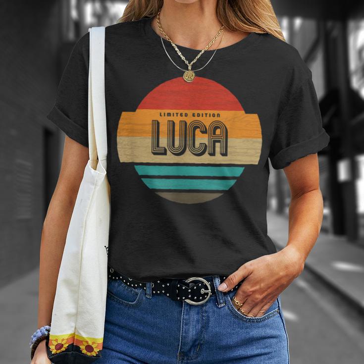 Luca 名称 レトロ・ヴィンテージ・サンセット 限定版 Tシャツ 彼女への贈り物