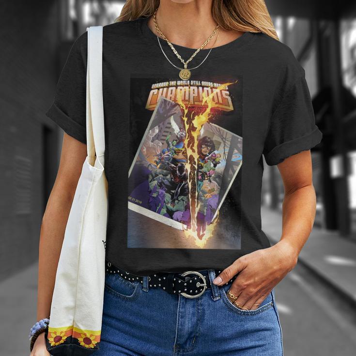 Marvel Comixology Champions Unlimited Comic Book Cover T-Shirt Gifts for Her