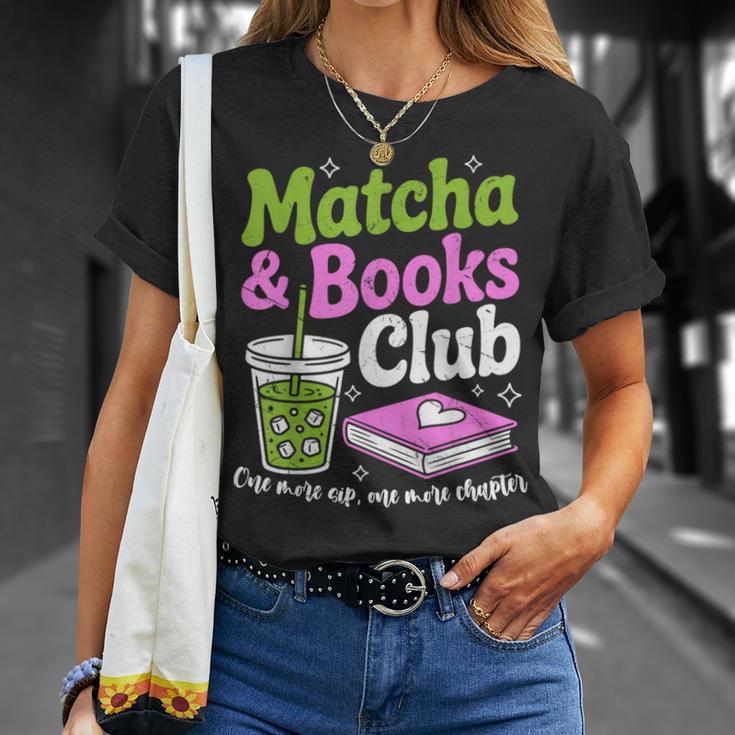 Matcha & Books Green Tea Lover ICES Matcha Latte T-Shirt Gifts for Her
