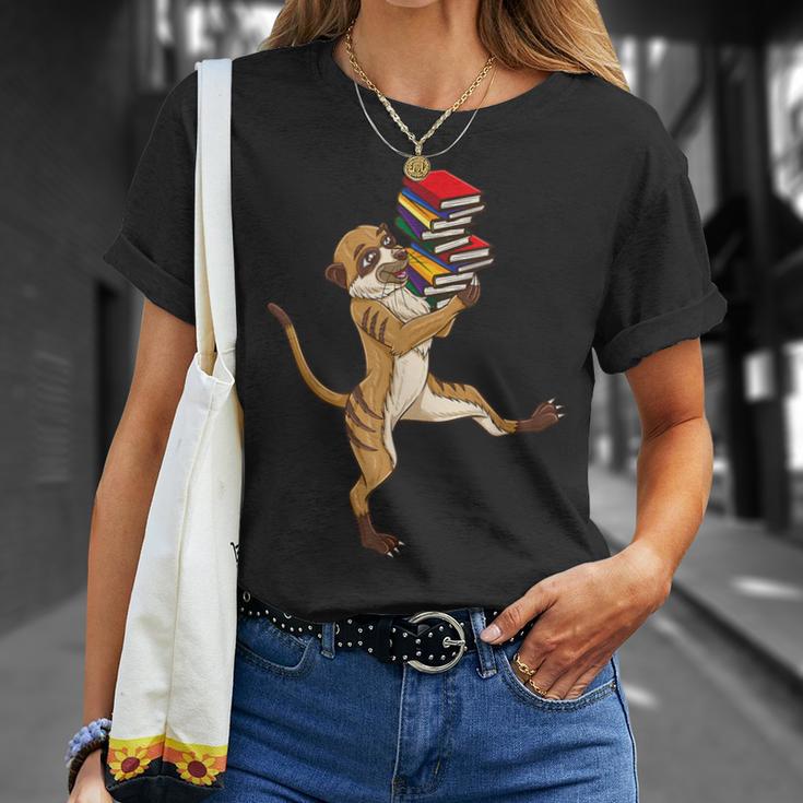 Meerkat Reading Books T-Shirt Gifts for Her
