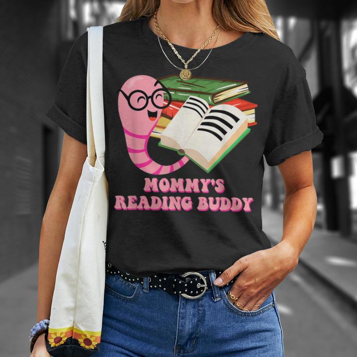 Mommys Reading Buddy Bookworm Humor Book Lover Mom T-Shirt Gifts for Her