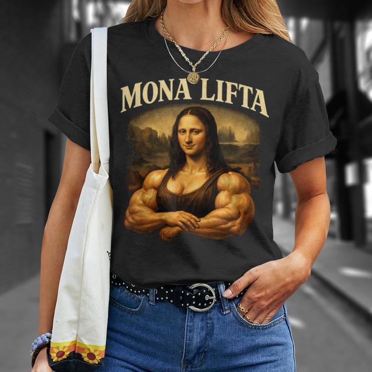 Mona Lifta マッスル モナリザ ジム ユーモア Tシャツ 彼女への贈り物