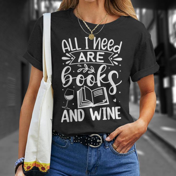 All I Need Are Books And Wine Cute Reading T-Shirt Gifts for Her All I Need Are Books And Wine Cute Reading T-Shirt Gifts for Her