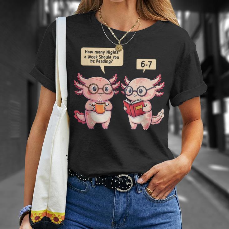 How Many Nights Reading Axolotl Book Lover Cat Reader T-Shirt Gifts for Her How Many Nights Reading Axolotl Book Lover Cat Reader T-Shirt Gifts for Her