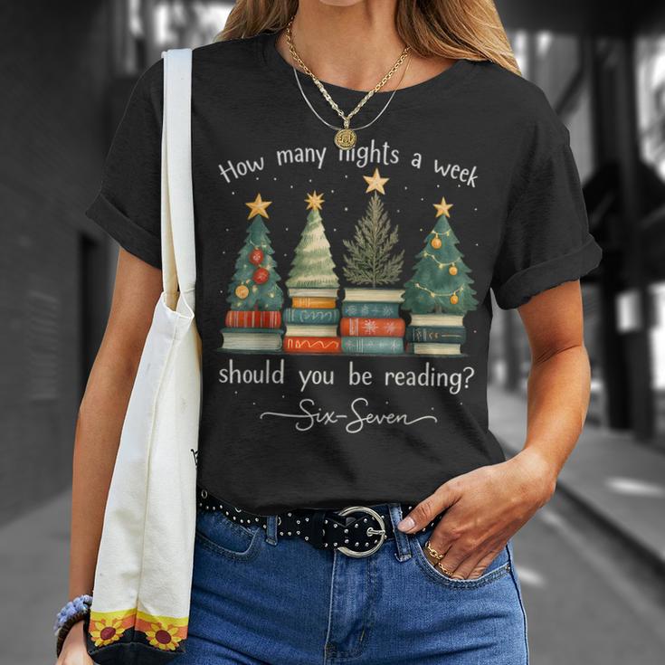 How Many Nights A Week Should You Be Reading 6–7 Xmas Books T-Shirt Gifts for Her