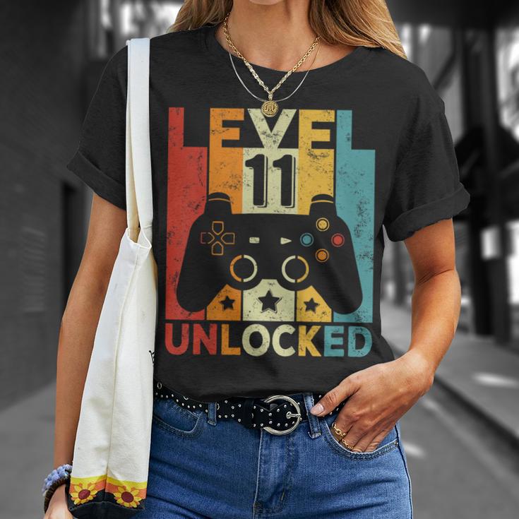 Niños 11 Cumpleaños Niño Niña 11 Años Gaming Controller Gamer Camiseta unisex Regalos para ella