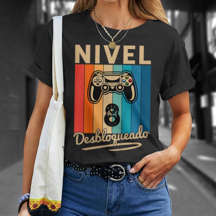 Niños Nivel 8 Años Regalo Cumpleañosideojuegos Gamer Camiseta unisex Regalos para ella