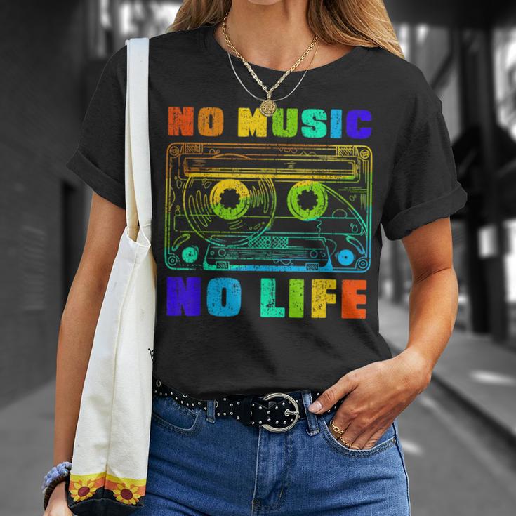 No Music No Life、ヴィンテージカセット音楽愛好家。 Tシャツ 彼女への贈り物