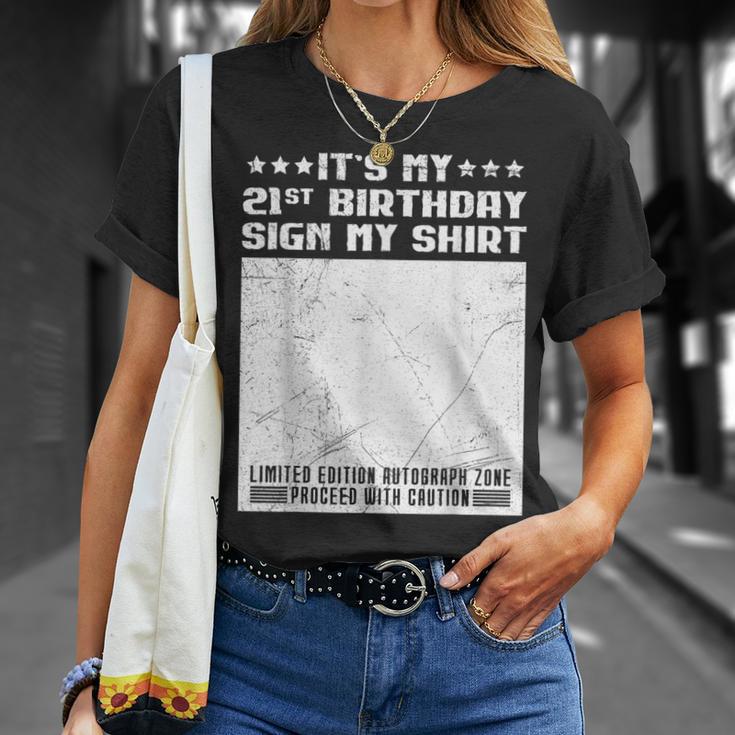 Party It's My 21st Birthday Sign My Shirt Guestbook T-Shirt Gifts for Her