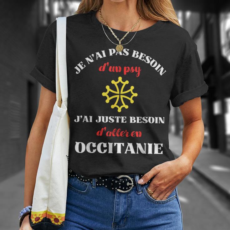 Pas Besoin De Psy Occitanie Humour Occitan Homme Drole T-Shirt Cadeaux pour elle