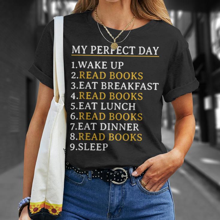 My Perfect Day Read Books Bookworm Book Lover T-Shirt Gifts for Her My Perfect Day Read Books Bookworm Book Lover T-Shirt Gifts for Her