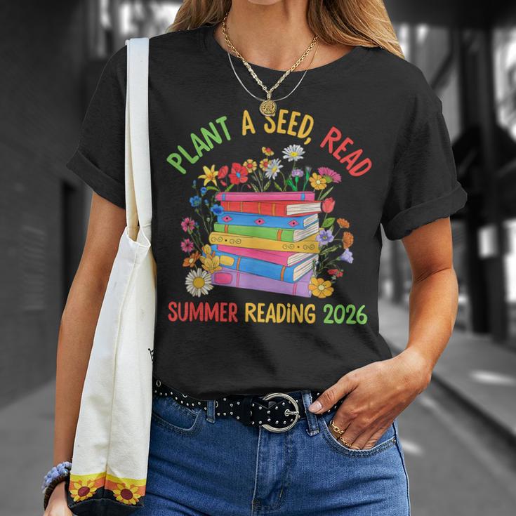 Plant A Seed Read Summer Reading 2026 Librarian Books Floral T-Shirt Gifts for Her