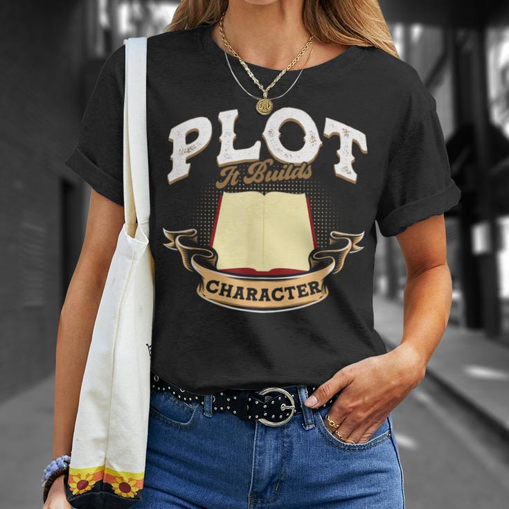 Plot It Builds Character Book Reading T-Shirt Gifts for Her