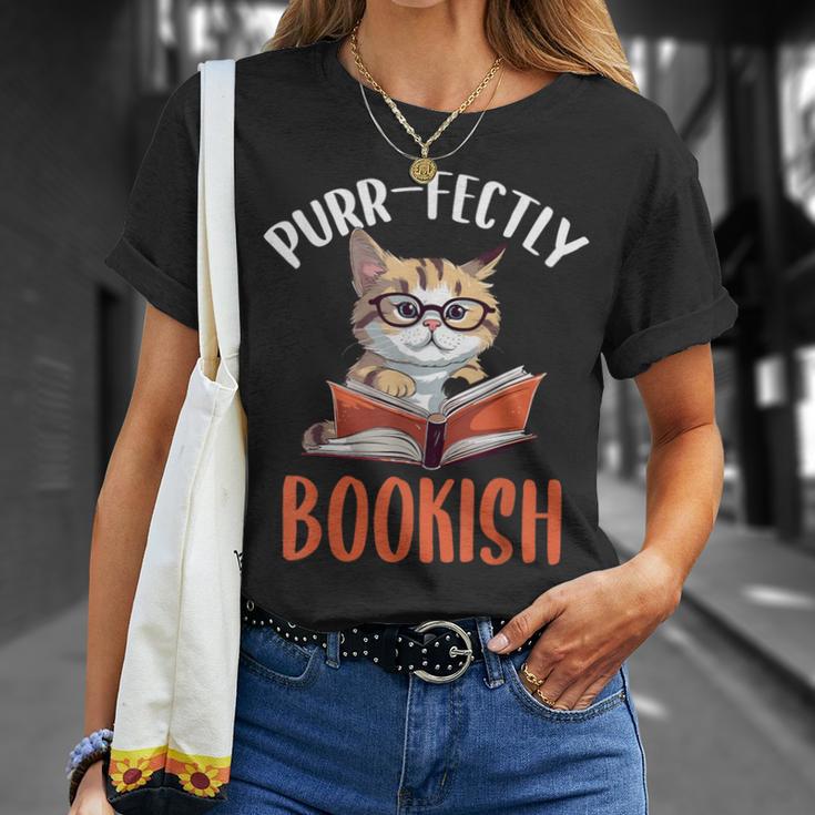 Purr-Fectly Bookish Cats And Books T-Shirt Gifts for Her