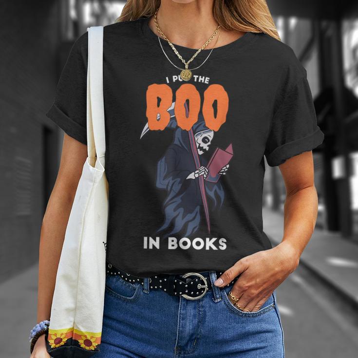 I Put The Boo In Books Halloween Librarian T-Shirt Gifts for Her