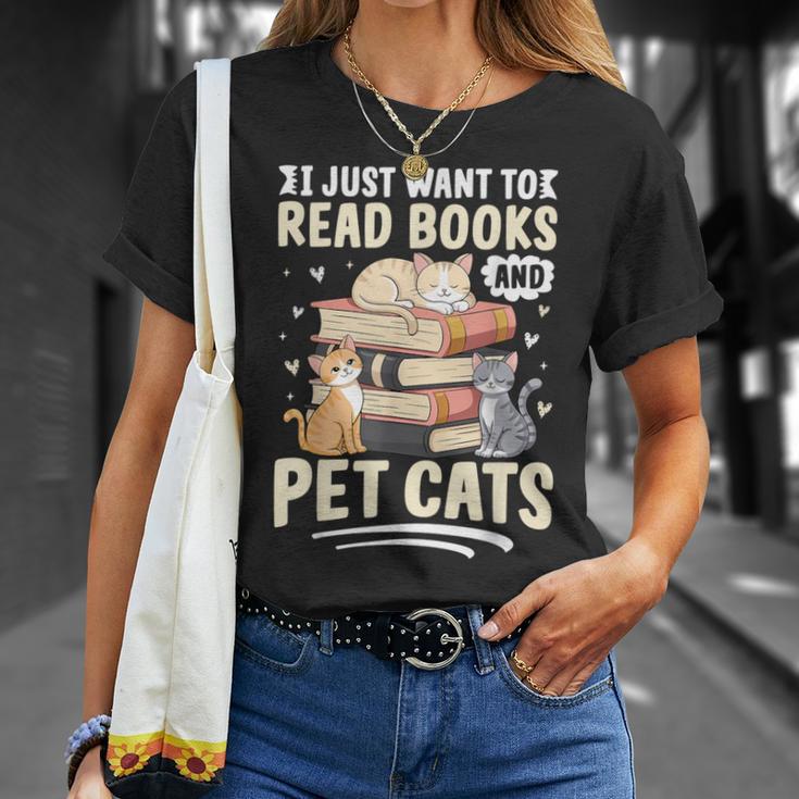 Read Books And Pet Cats Cat Lover Women Girls Kids T-Shirt Gifts for Her
