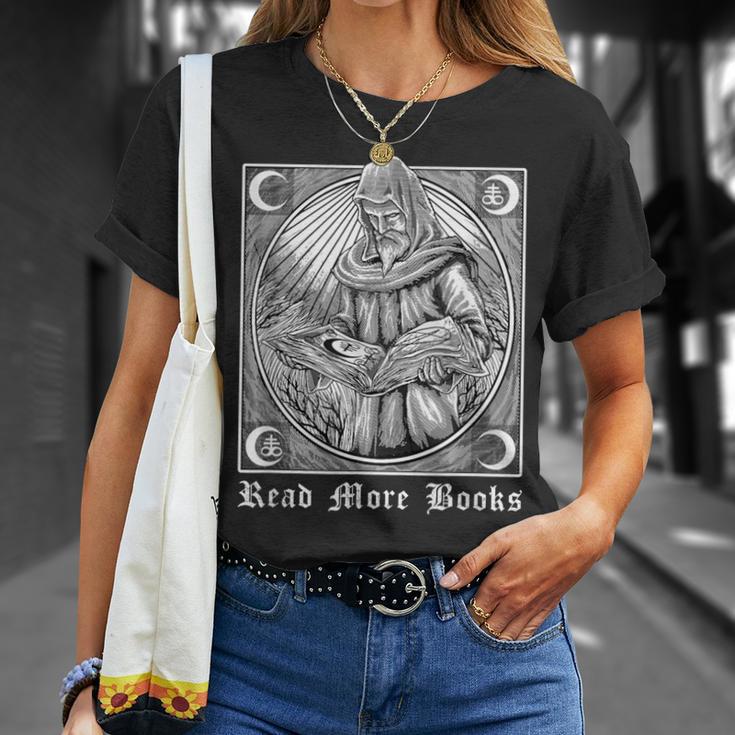 Read More Books Satan Book Leviathan Satanic Cross Devil T-Shirt Gifts for Her