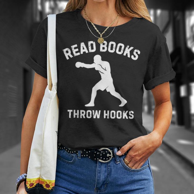 Read Books Throw Hooks Boxing Fighter Scholar T-Shirt Gifts for Her