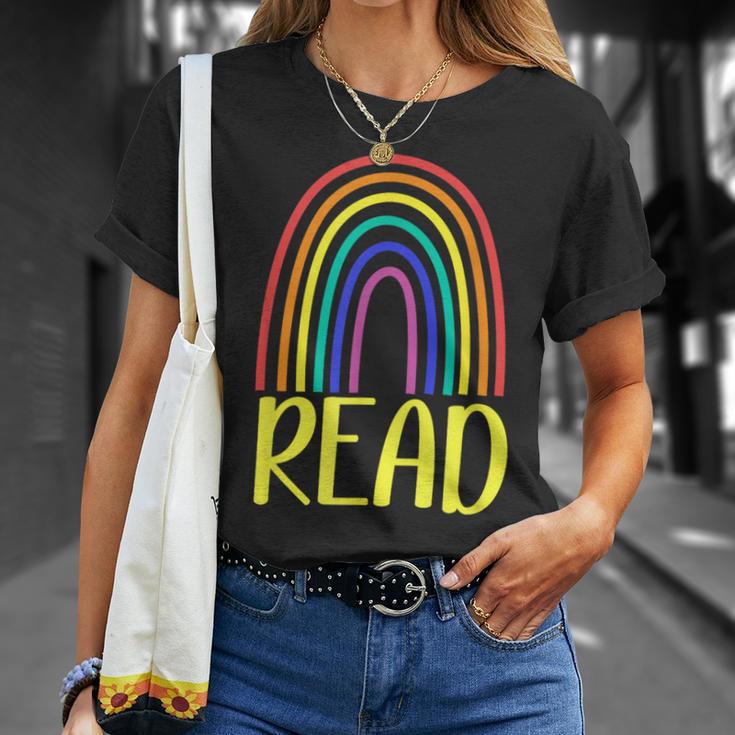 READ Rainbow Read Librarian Teacher Book Readers Reading T-Shirt Gifts for Her