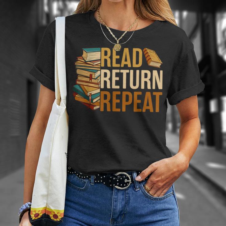 Read Return Repeat Cute Librarian Library Worker Book Lovers T-Shirt Gifts for Her