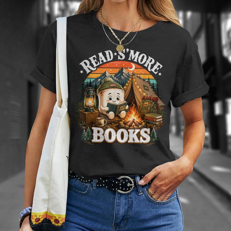 Read S'More Books Cute Campfire Reading Book Lovers Camping T-Shirt Gifts for Her
