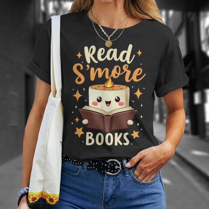 Read S'More Books Reading Campfire Camping T-Shirt Gifts for Her