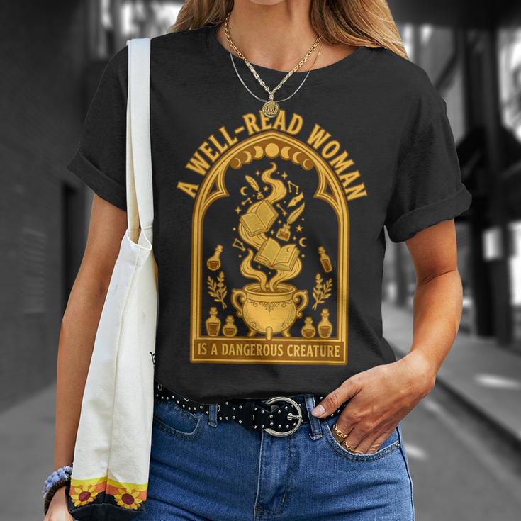 A Well Read Woman Is A Dangerous Creature Book Witch T-Shirt Gifts for Her A Well Read Woman Is A Dangerous Creature Book Witch T-Shirt Gifts for Her