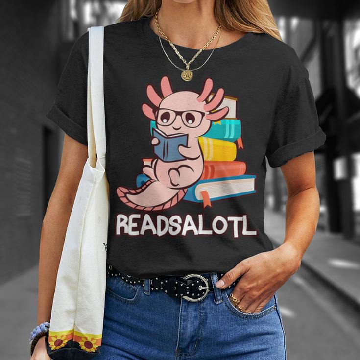 Readalotl a Kawaii Axolotl Reading a Book As Readsalotl T-Shirt Gifts for Her Readalotl a Kawaii Axolotl Reading a Book As Readsalotl T-Shirt Gifts for Her