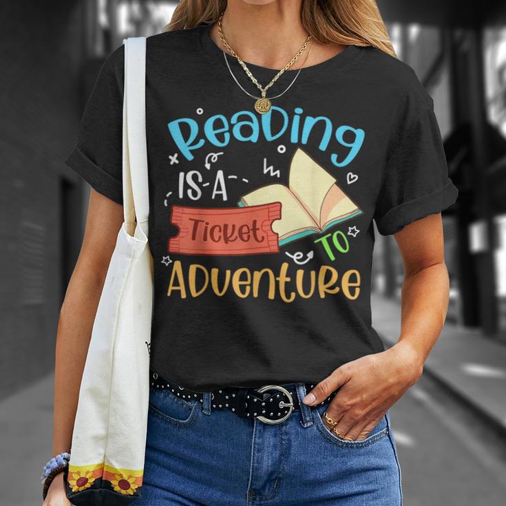 Reading Adventure Librarian Bookworm Book Lover T-Shirt Gifts for Her