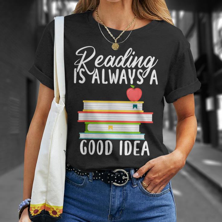 Reading Is Always a Good Idea Book Reader T-Shirt Gifts for Her