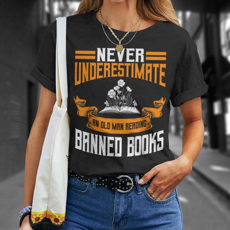 Reading Banned Books Old Man Saying Reader Book Bans Men T-Shirt Gifts for Her Reading Banned Books Old Man Saying Reader Book Bans Men T-Shirt Gifts for Her