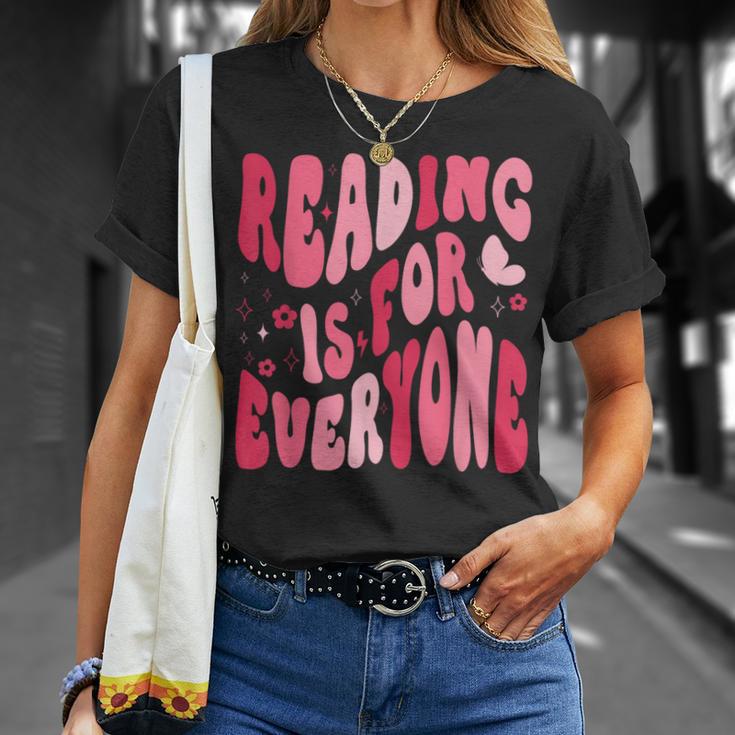 Reading Is For Everyone Books Lover Librarian Bookish Groovy T-Shirt Gifts for Her