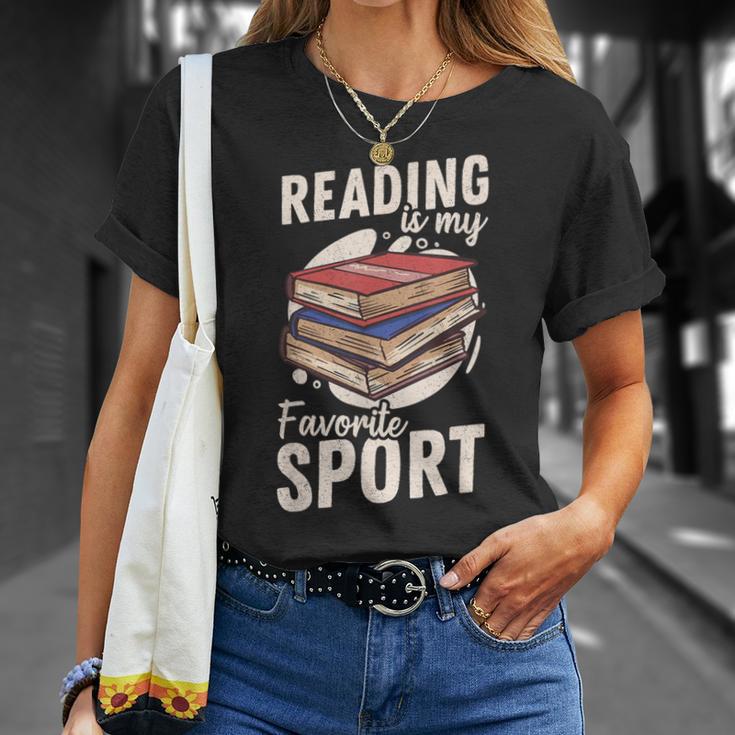 Reading Is My Favorite Sport Reader Books Novel Lecture T-Shirt Gifts for Her