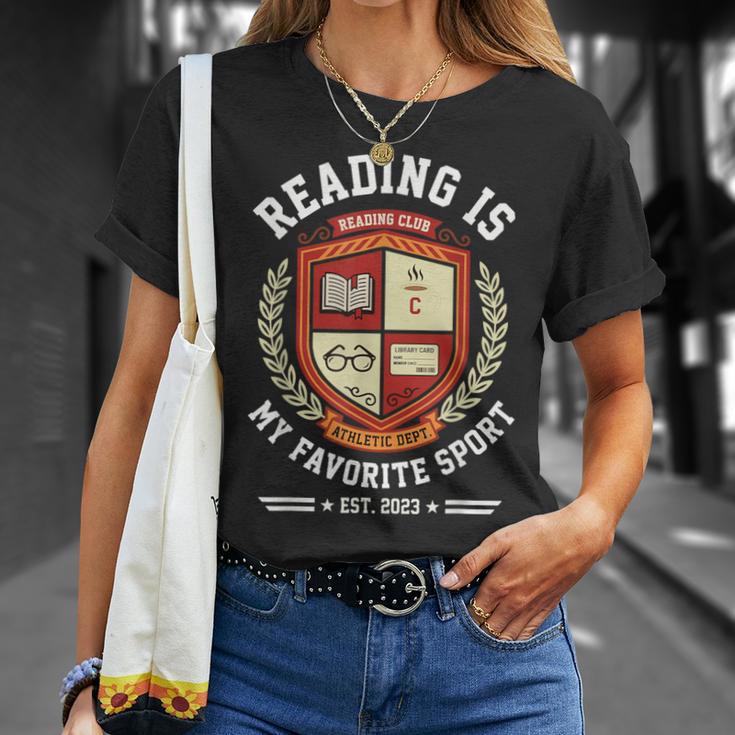 Reading Is My Favorite Sport Varsity Reading Club Book T-Shirt Gifts for Her