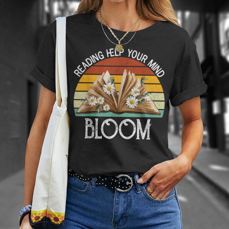 Reading Helps Your Mind Bloom Book Reading Book Lover T-Shirt Gifts for Her