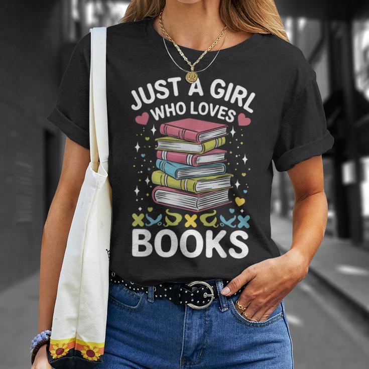 Reading Just A Girl Who Loves Books T-Shirt Gifts for Her