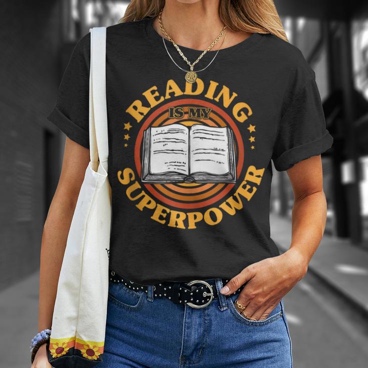 Reading Is My Superpower Book Nerd Bookworm T-Shirt Gifts for Her