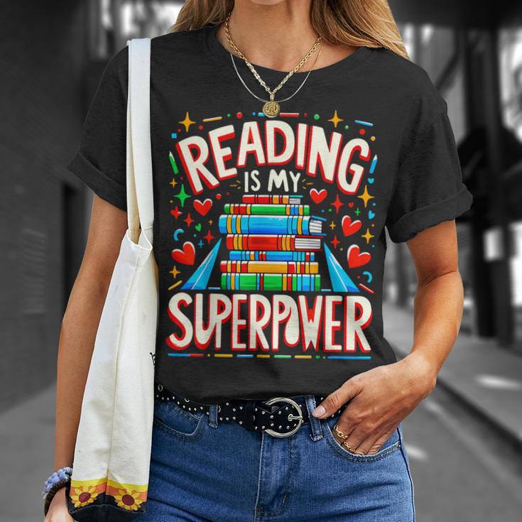 Reading Is My Superpower Bookworm Book Lover T-Shirt Gifts for Her