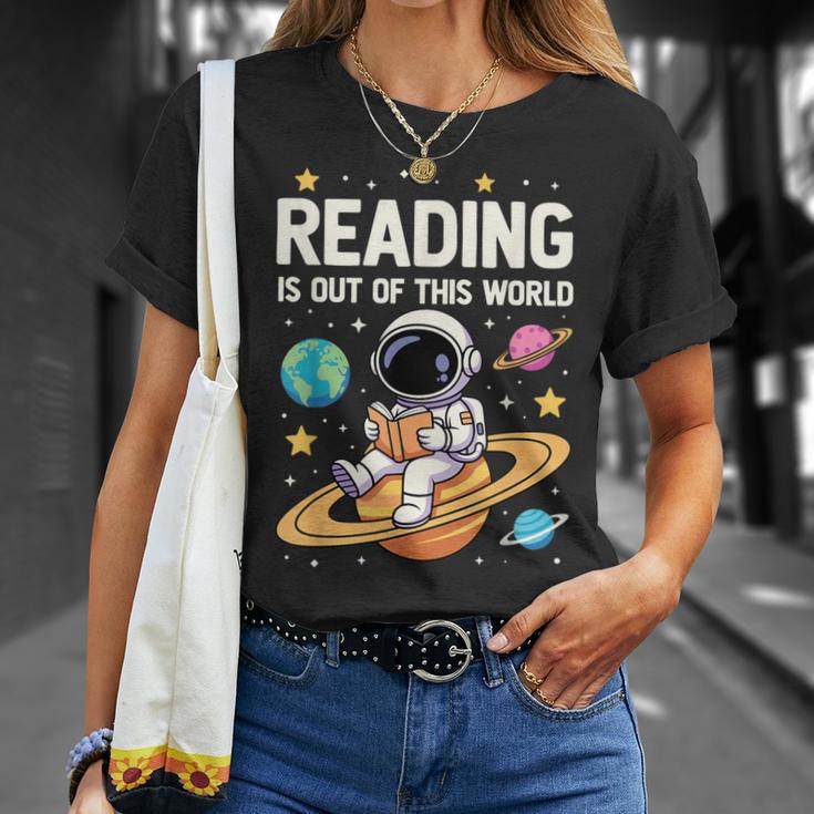 Reading Is Out Of This World Cute Astronaut Books Lover T-Shirt Gifts for Her