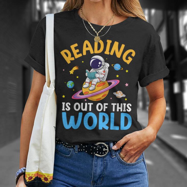 Reading Is Out Of This World Space Read Books Lover T-Shirt Gifts for Her