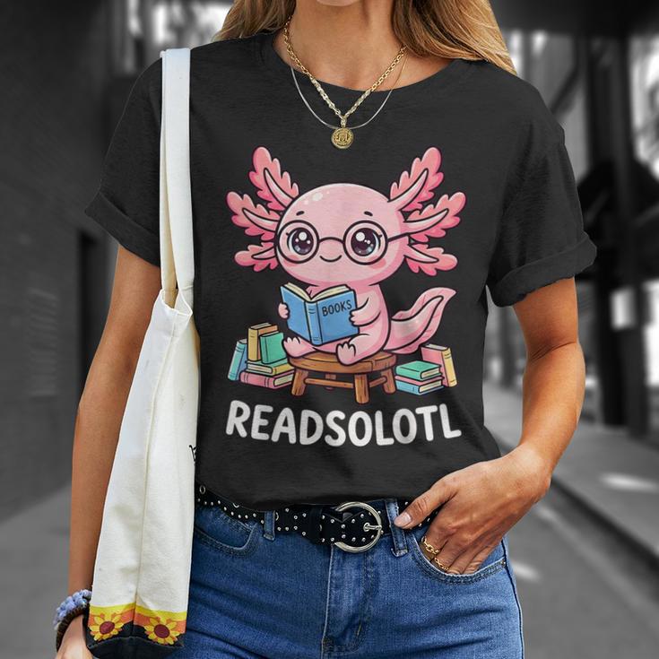 Readsolotl Axolotl Read Books Reading Book Lover Kids T-Shirt Gifts for Her